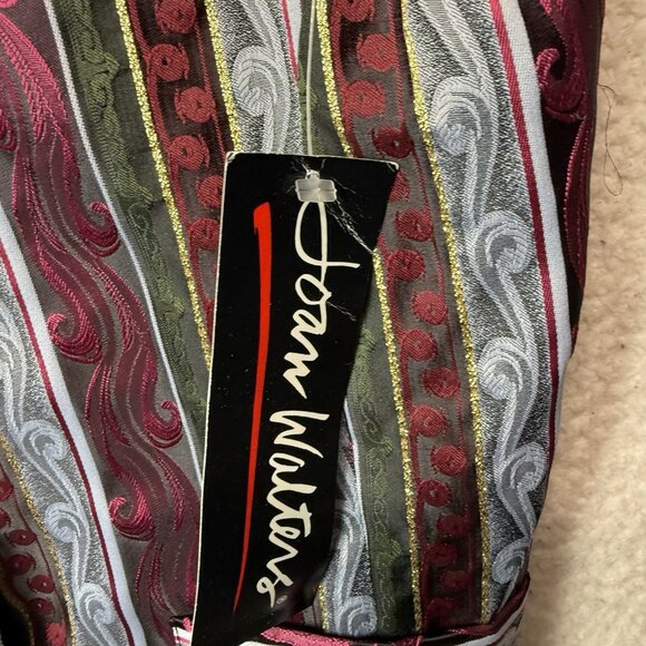 Vintage 80's Joan Walters Vest Striped Fancy Metallic Women's Sz Small Deadstock - Picture 4 of 8